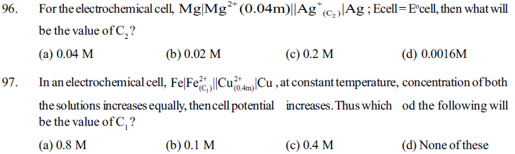 NEET UG Chemistry Redox Reactions and Electrochemistry MCQs-15