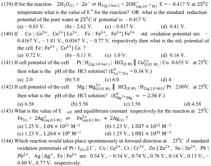 NEET UG Chemistry Redox Reactions and Electrochemistry MCQs-24