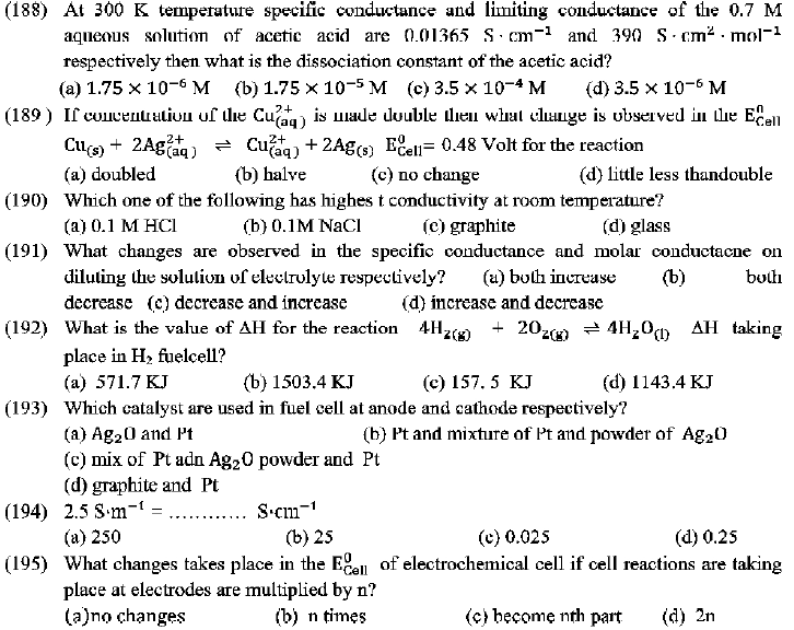 NEET UG Chemistry Redox Reactions and Electrochemistry MCQs-34