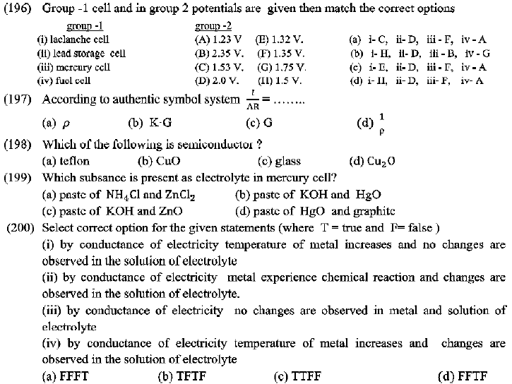 NEET UG Chemistry Redox Reactions and Electrochemistry MCQs-35