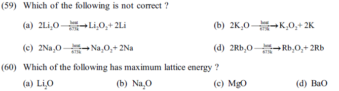 NEET UG Chemistry S Block Elements MCQs-