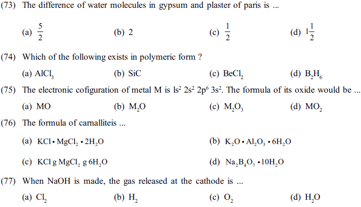 NEET UG Chemistry S Block Elements MCQs-2