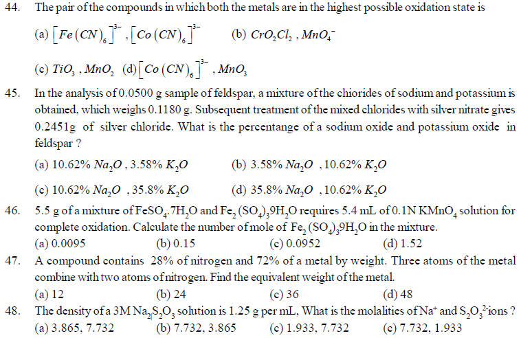 NEET UG Chemistry Some Basic Concepts MCQs-6