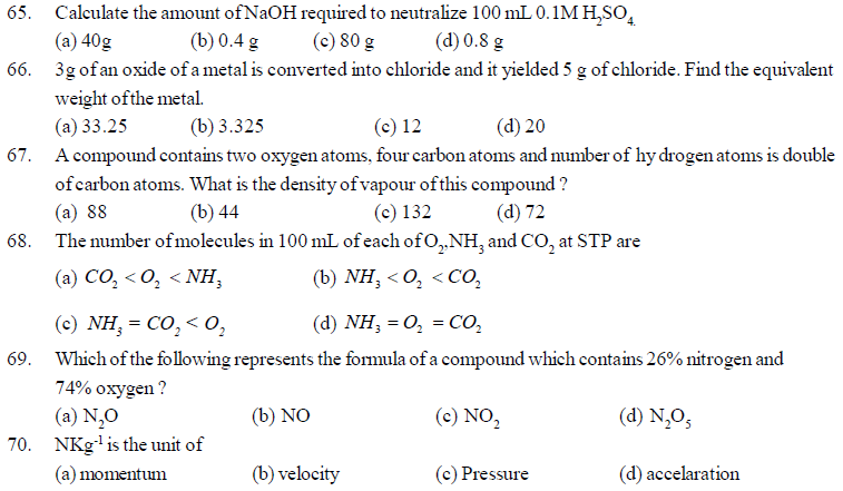 NEET UG Chemistry Some Basic Concepts MCQs-8