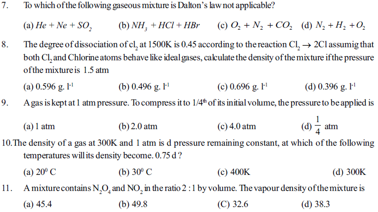 NEET UG Chemistry States of Matter MCQs-