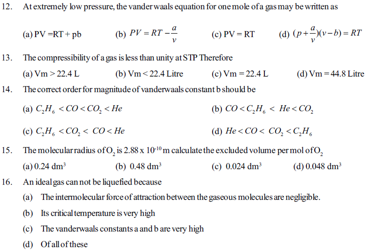 NEET UG Chemistry States of Matter MCQs-1