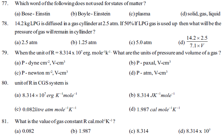 NEET UG Chemistry States of Matter MCQs-17