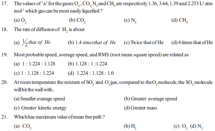 NEET UG Chemistry States of Matter MCQs-2