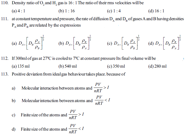 NEET UG Chemistry States of Matter MCQs-22