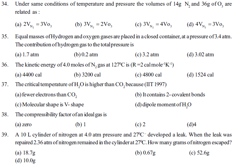 NEET UG Chemistry States of Matter MCQs-9