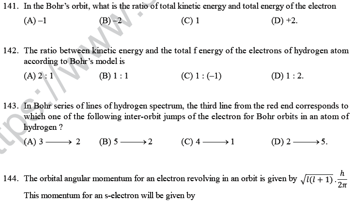 NEET UG Chemistry Structure of Atom MCQs-18