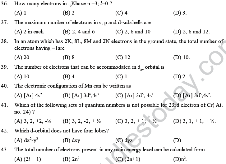 NEET UG Chemistry Structure of Atom MCQs-4