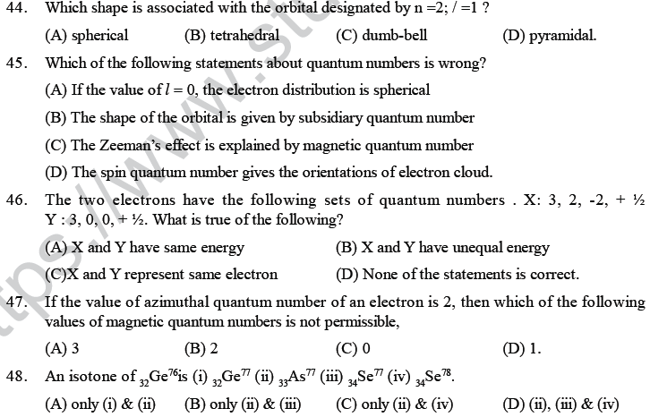 NEET UG Chemistry Structure of Atom MCQs-5