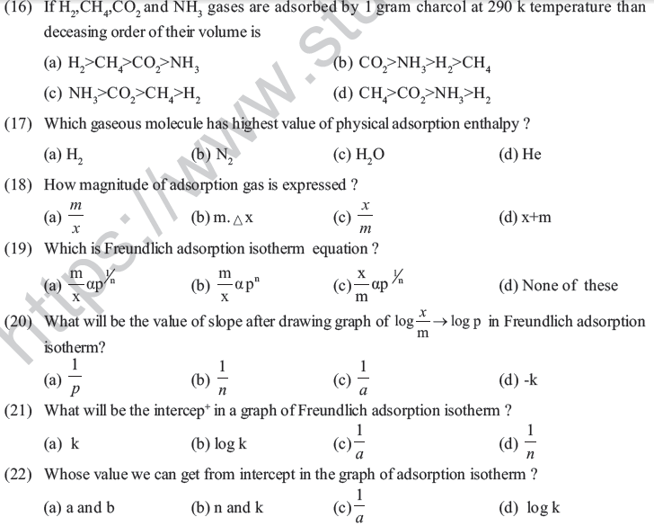 NEET UG Chemistry Surface Chemistry MCQs-3