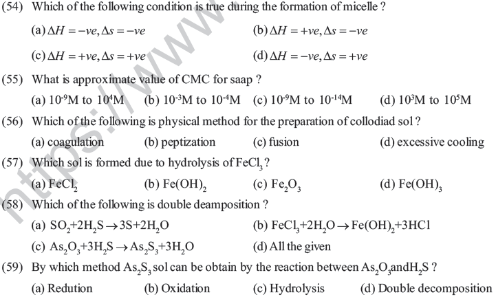 NEET UG Chemistry Surface Chemistry MCQs-6