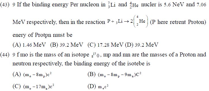 NEET UG Physics Atom and Nucleus MCQs-10
