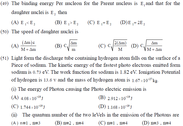 NEET UG Physics Atom and Nucleus MCQs-11