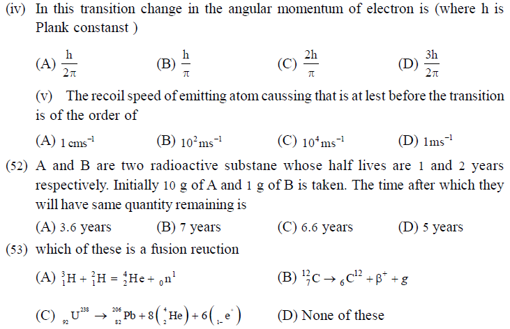 NEET UG Physics Atom and Nucleus MCQs-12