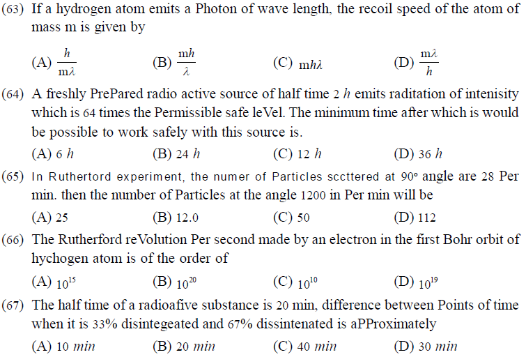 NEET UG Physics Atom and Nucleus MCQs-15