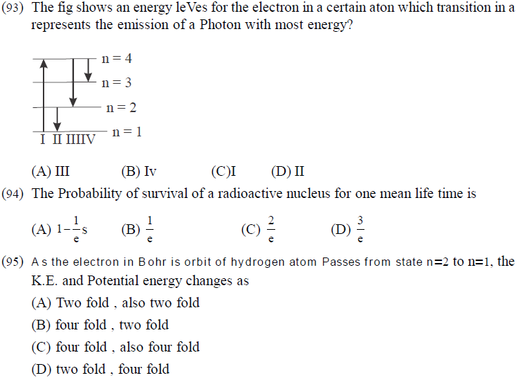 NEET UG Physics Atom and Nucleus MCQs-20