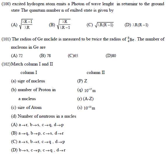 NEET UG Physics Atom and Nucleus MCQs-22