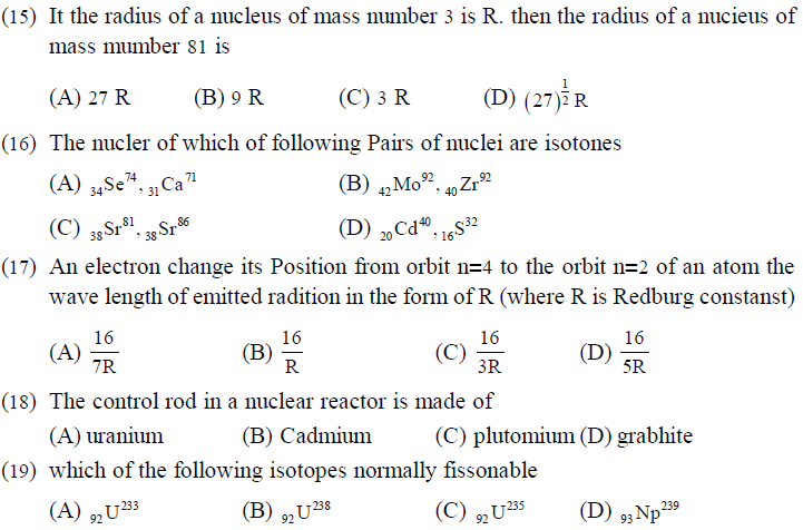 NEET UG Physics Atom and Nucleus MCQs-4