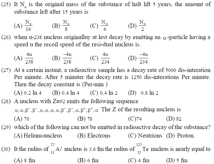 NEET UG Physics Atom and Nucleus MCQs-6