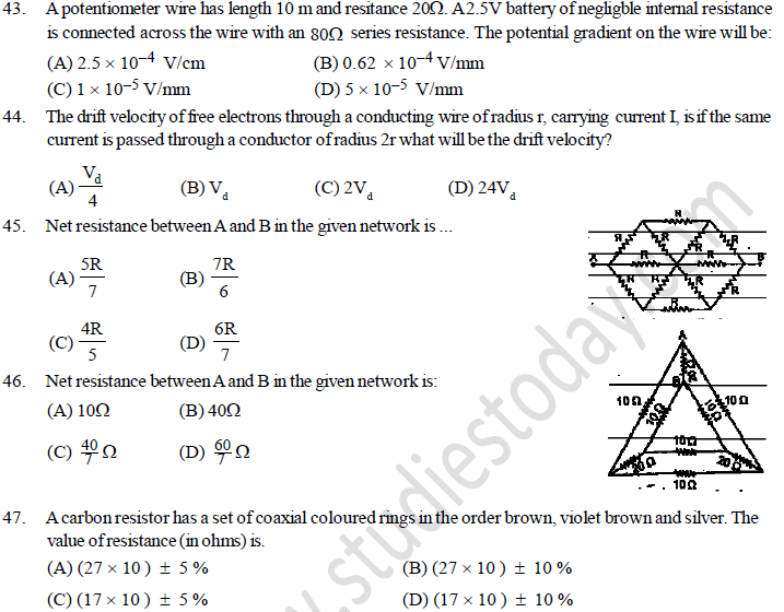 NEET UG Physics Current Electricity MCQs-25