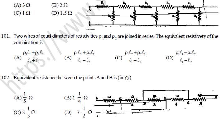 NEET UG Physics Current Electricity MCQs-38