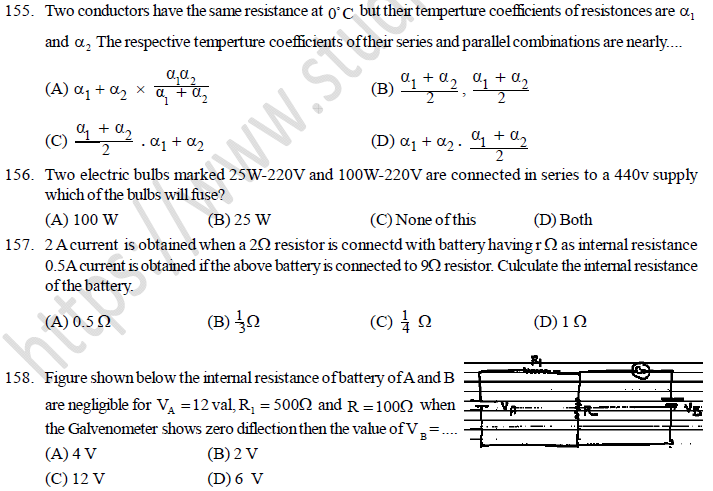 NEET UG Physics Current Electricity MCQs-51