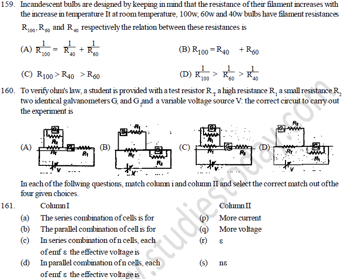 NEET UG Physics Current Electricity MCQs-52