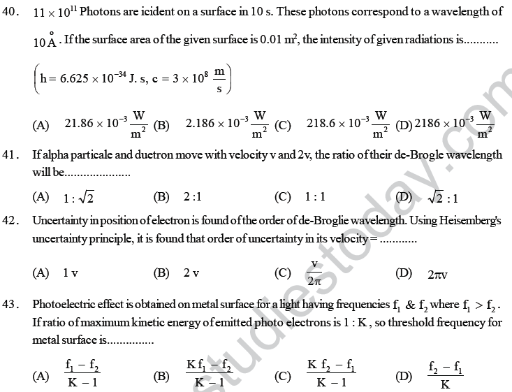 NEET UG Physics Dual Nature of Matter MCQs-10