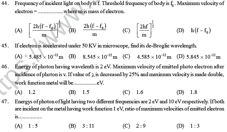 NEET UG Physics Dual Nature of Matter MCQs-11