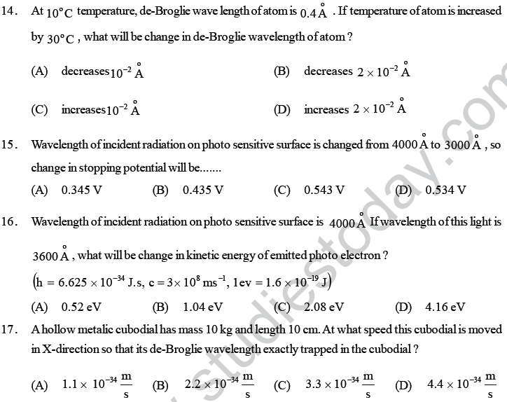 NEET UG Physics Dual Nature of Matter MCQs-2