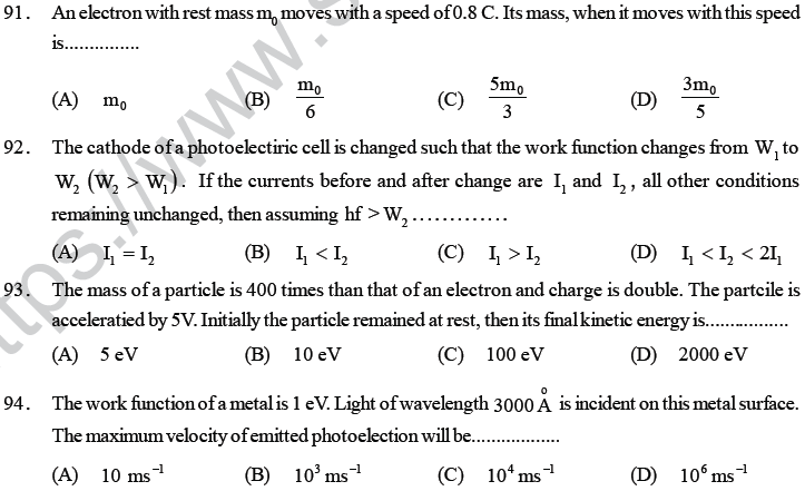 NEET UG Physics Dual Nature of Matter MCQs-20