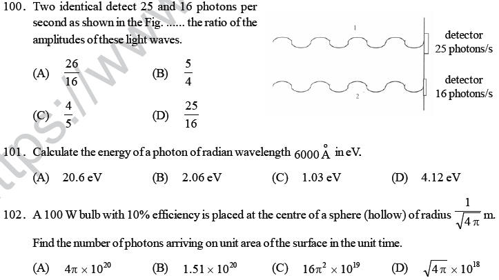 NEET UG Physics Dual Nature of Matter MCQs-22