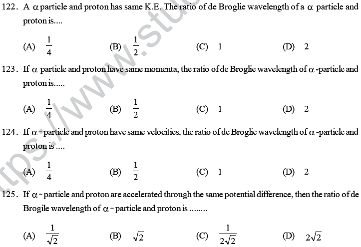 NEET UG Physics Dual Nature of Matter MCQs-28