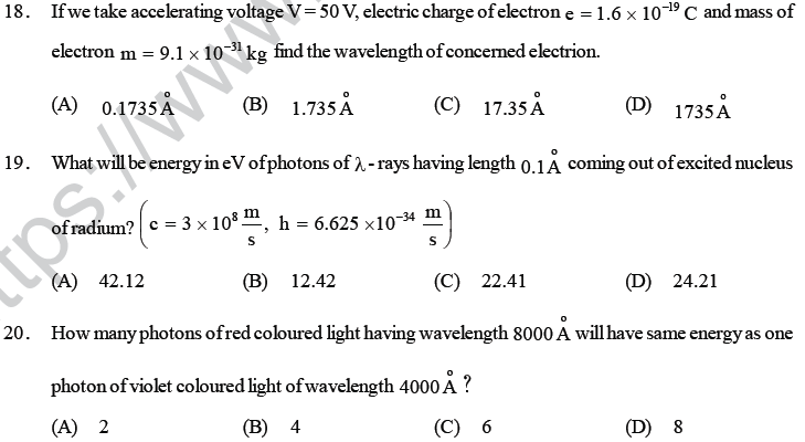 NEET UG Physics Dual Nature of Matter MCQs-3