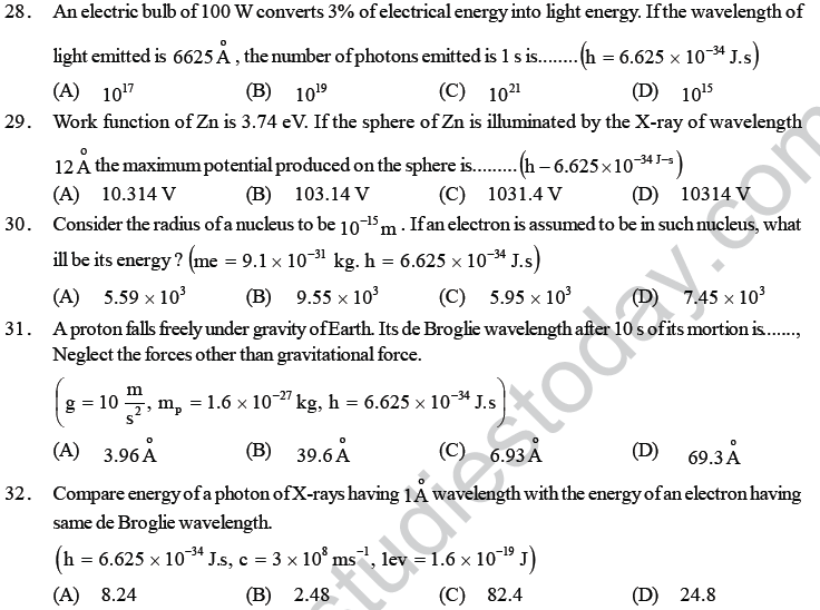 NEET UG Physics Dual Nature of Matter MCQs-6