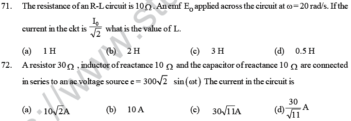 NEET UG Physics Electromagnetic Induction MCQs--15