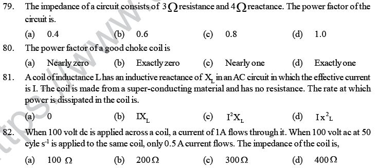 NEET UG Physics Electromagnetic Induction MCQs--17