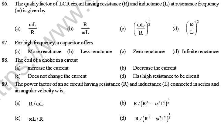 NEET UG Physics Electromagnetic Induction MCQs--19