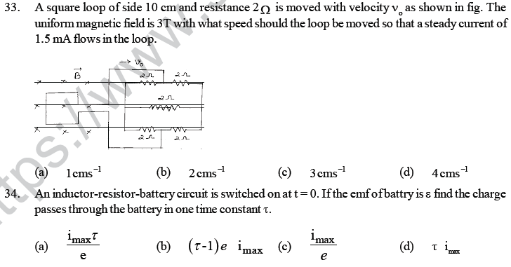 NEET UG Physics Electromagnetic Induction MCQs--6