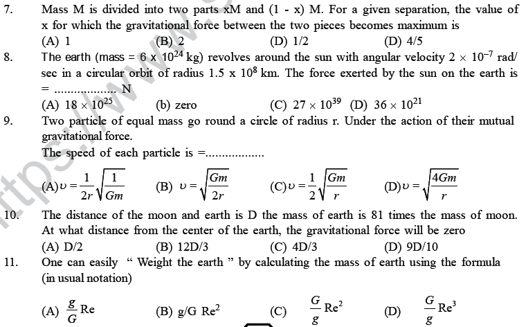 NEET UG Physics Gravitational MCQs-1