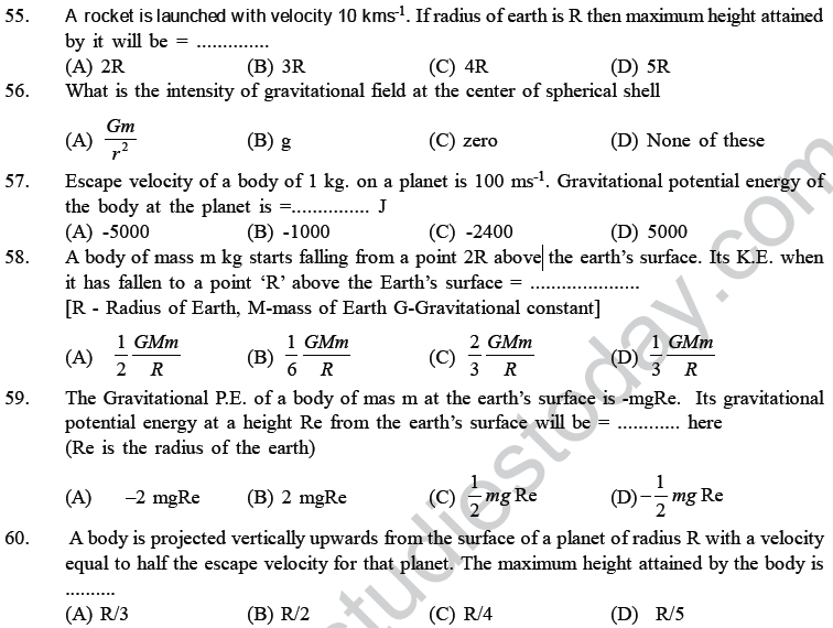 NEET UG Physics Gravitational MCQs-10