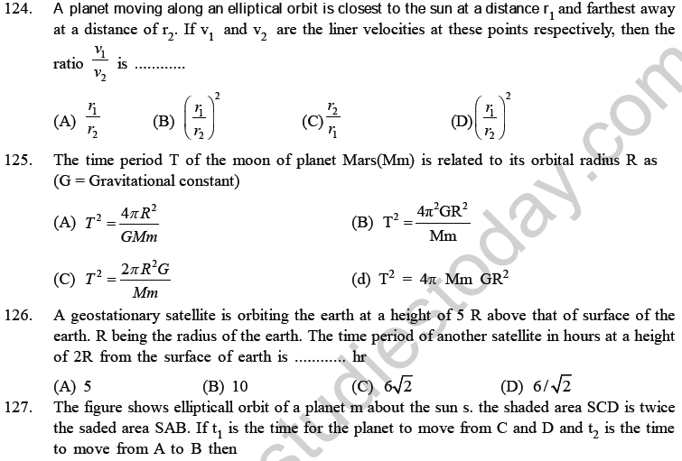 NEET UG Physics Gravitational MCQs-27