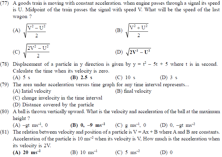 NEET UG Physics Kinetics MCQs-14