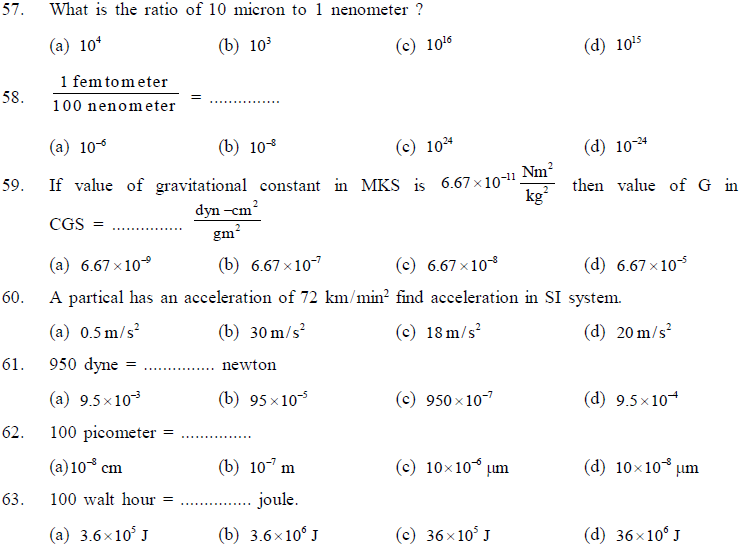 NEET UG Physics Kinetics and Measurement MCQs-