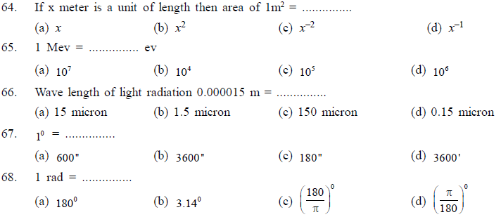 NEET UG Physics Kinetics and Measurement MCQs-1