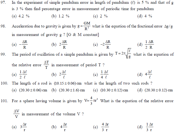 NEET UG Physics Kinetics and Measurement MCQs-6